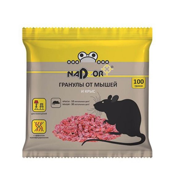 Dough briquette from rats and mice NADZOR 100g. 111 336